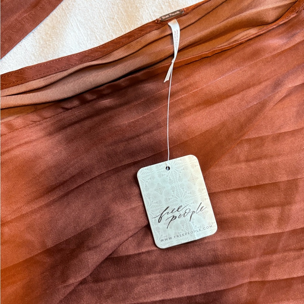 Free People Burnt Orange Puffy Sleeve Dress - Picture 4 of 4